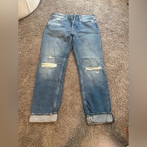 women Blue Distressed Jeans